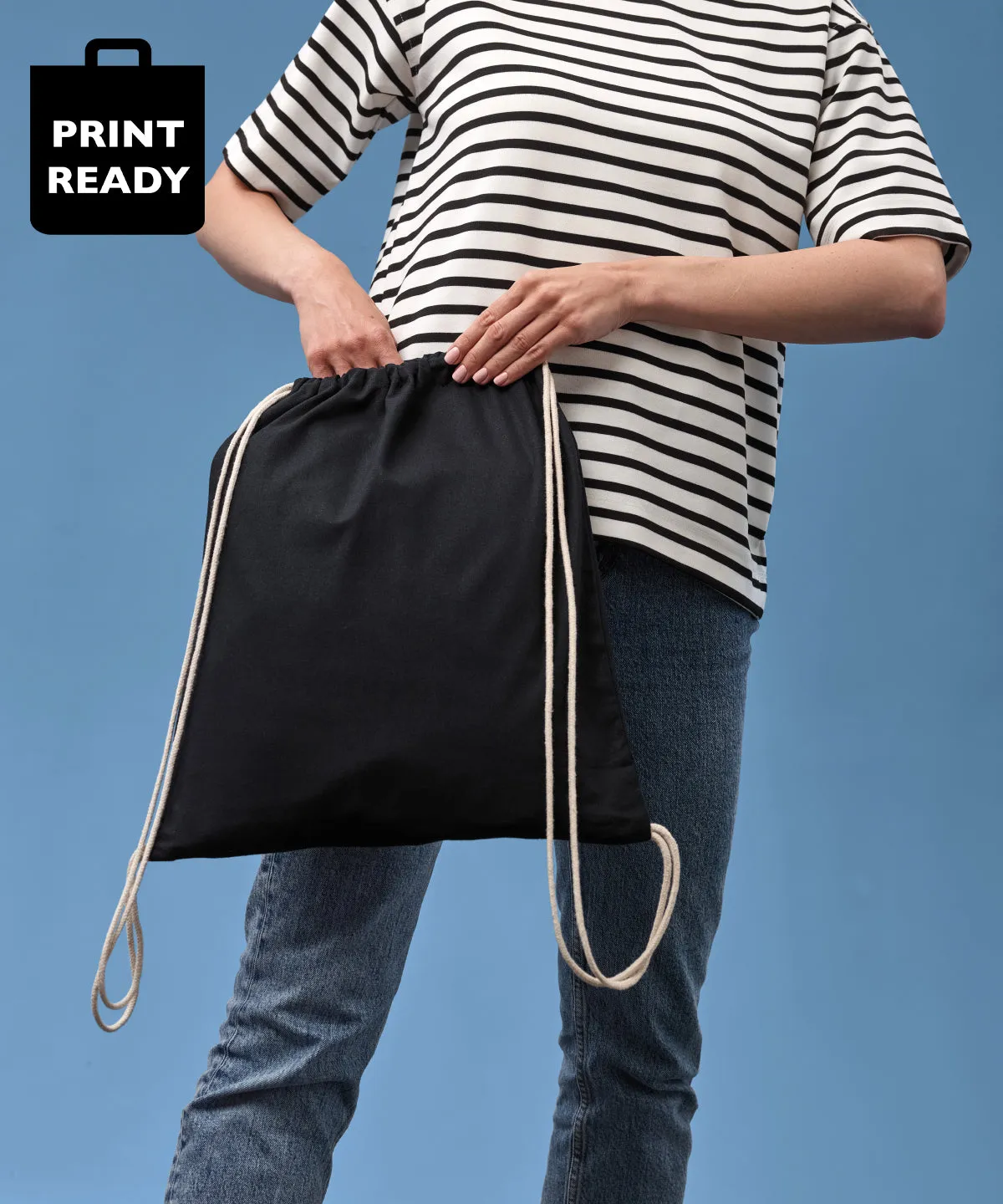 French Dark Navy/Natural - Gymsac with cords